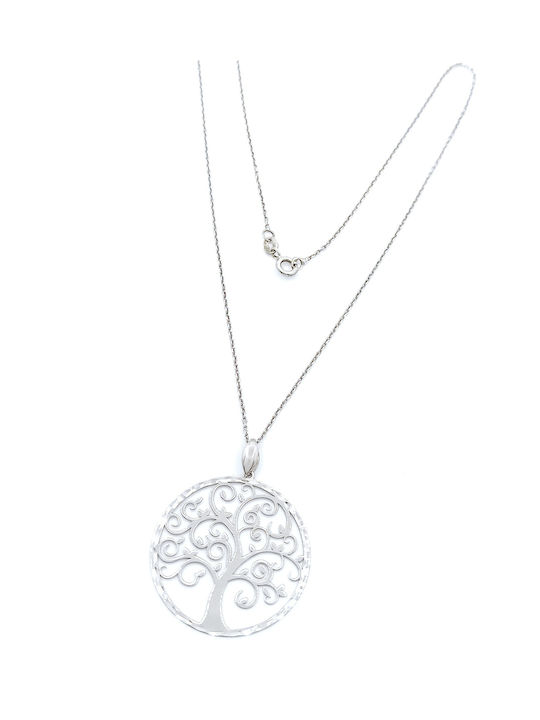 PS Silver Halskette Baum aus Silber mit Diamant