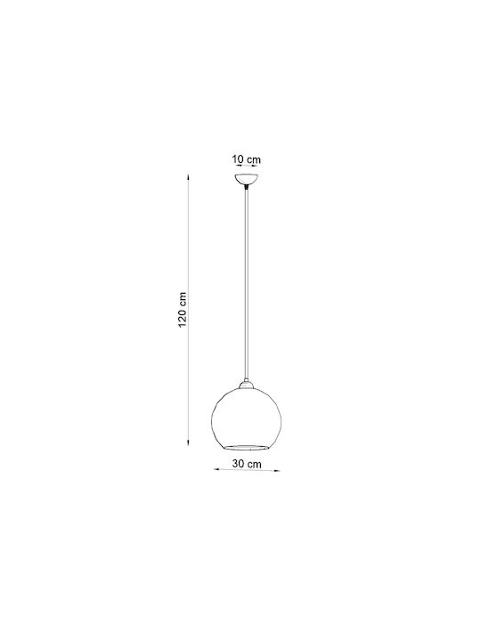 Sollux Ball Hängelampe Einfaches Licht für Fassung E27 Transparent