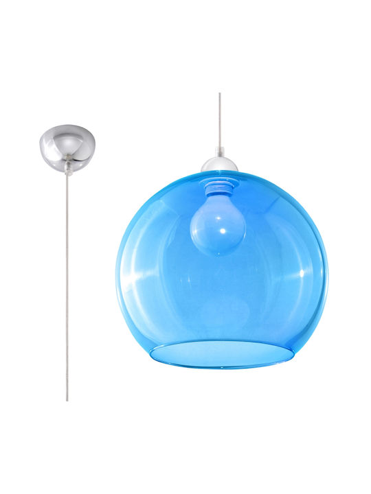 Sollux Ball Pendant Light Suspension for Socket E27 Blue