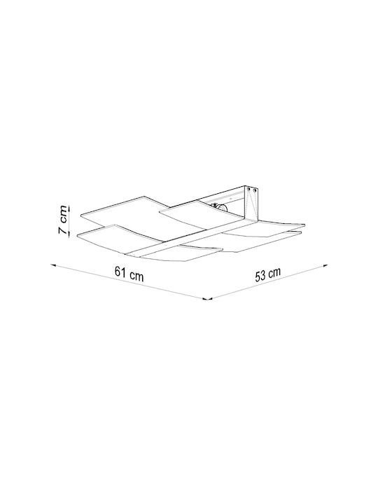 Sollux Celia Modernă Metalică Plafonieră de tavan cu Dulie E27 61buc Alb