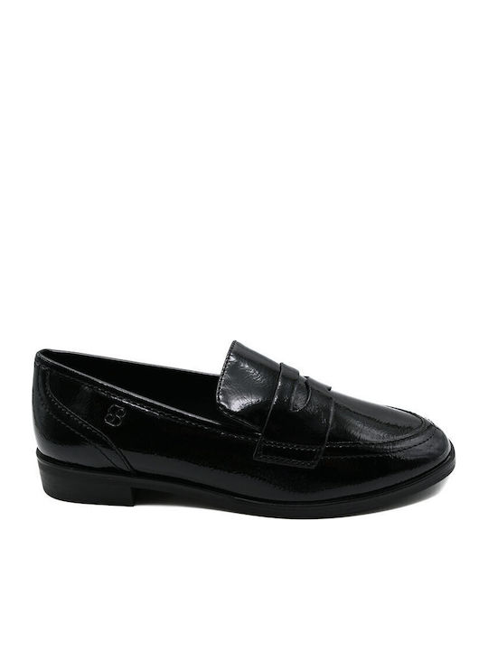 Patent Leather Women's Moccasins in Black Color