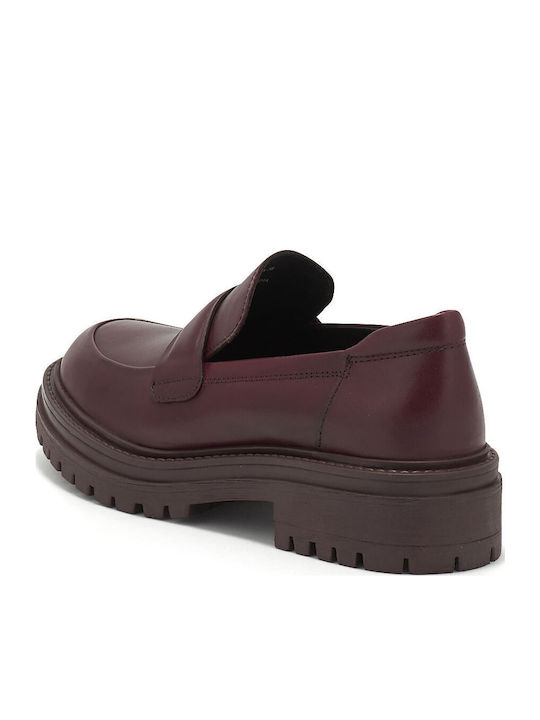 Iridea Women's Moccasins in Burgundy Color