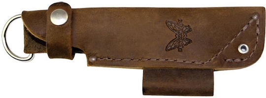 Benchmade Bushcrafter Survival Pocket Knife Blue with Leather Sheath