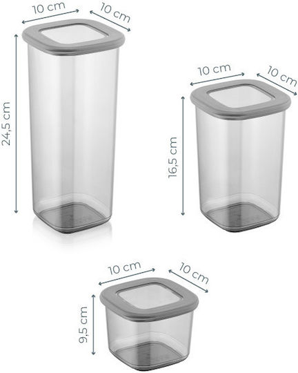 Hermia Set 9Stück Allgemeine Verwendung Glasgefäße mit Kunststoffverschluss Transparent 550ml