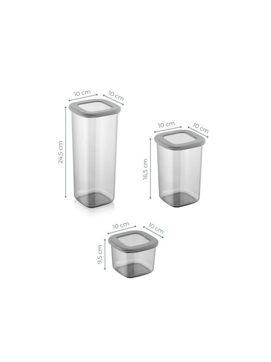 Hermia Set of 12 General Use Vases with Airtight Lid Plastic Transparent 10x10cm 12 Pieces