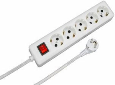 Χαραλαμπίδης 5-Outlet Power Strip 1.5m White