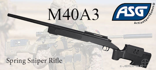 Asg Air Gun Airsoft McMillan M40A3 Black 6mm