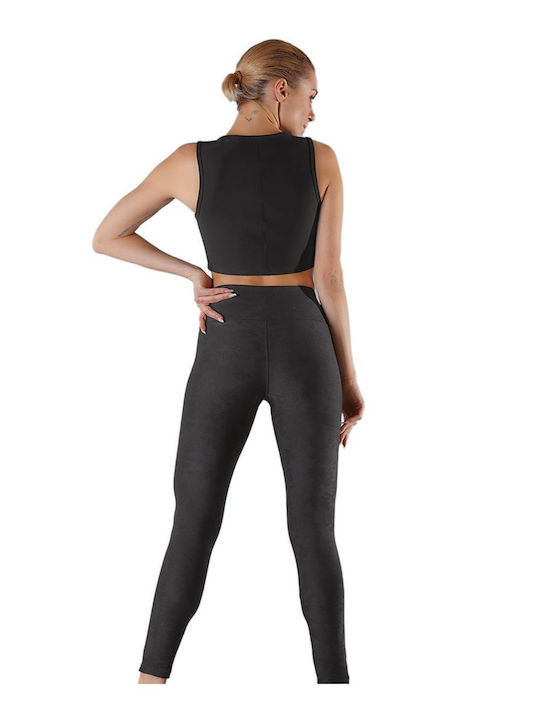 Women's Long Training Legging High Waisted Black