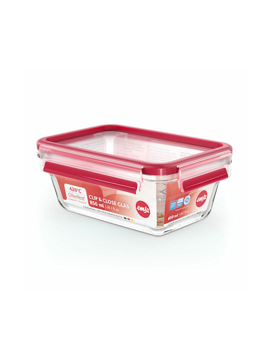 Emsa Glass Lunch Box Red 850ml
