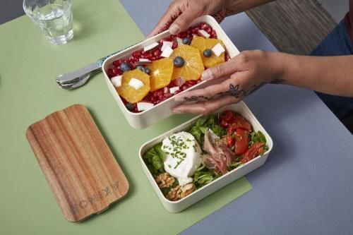 Akinod Plastic Lunch Box Blue 700ml