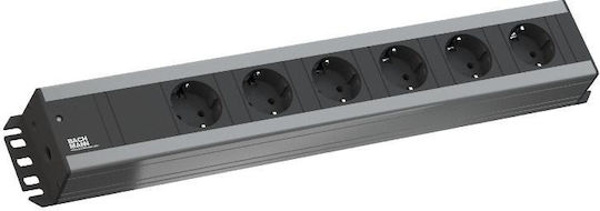 Bachmann Steckdosenleiste 6 Positionen mit USB-A und Kabel 2m Silber