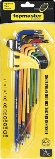 Topmaster Σετ 9 Κλειδιά Torx σε Σχήμα L