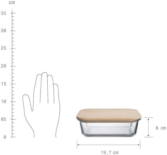 Butlers Bamboo Lunch Box Transparent 1000ml