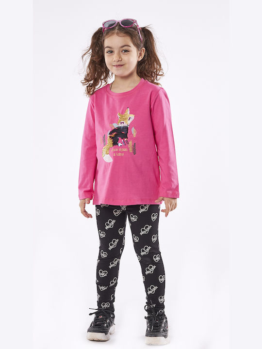 Εβίτα Kids Set with Leggings Winter 2pcs Fuchsia