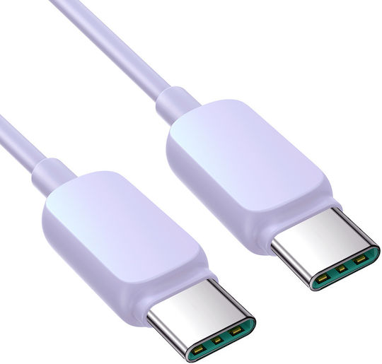 Joyroom S-CC100A14 USB 2.0 Cable USB-C male - USB-C 100W PD Μωβ 1.2m