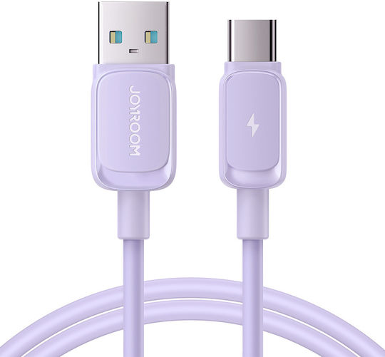Joyroom USB 2.0 Cable USB-C male - USB-A 18W Μωβ 1.2m S-AC027A14