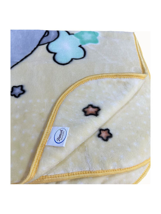 Dimcol Blanket Cot Crescent Moon Velvet Light Beige 110x140cm.