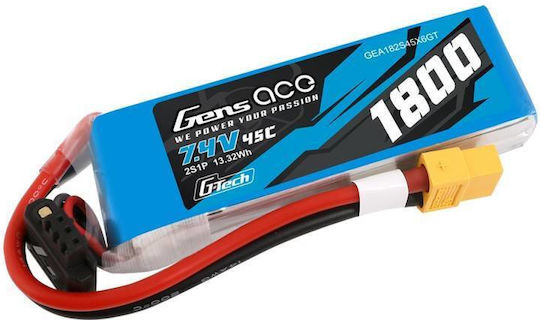Gens Ace Ace Classic Μπαταρία Li-Po 7.4V 1800mAh 45C 2S XT60 για Τηλεκατευθυνόμενο 2τμχ