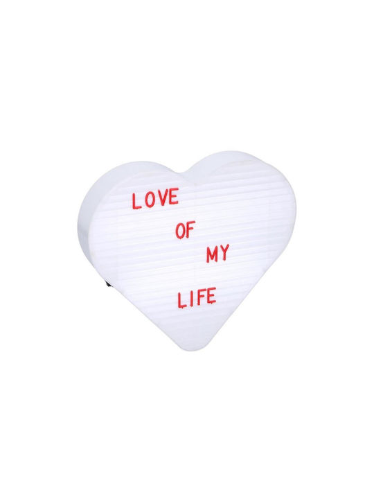 Grundig Illuminated in Heart Shape 144 Letters 23.5x4.5x26.5cm Decorative Lamp Board White