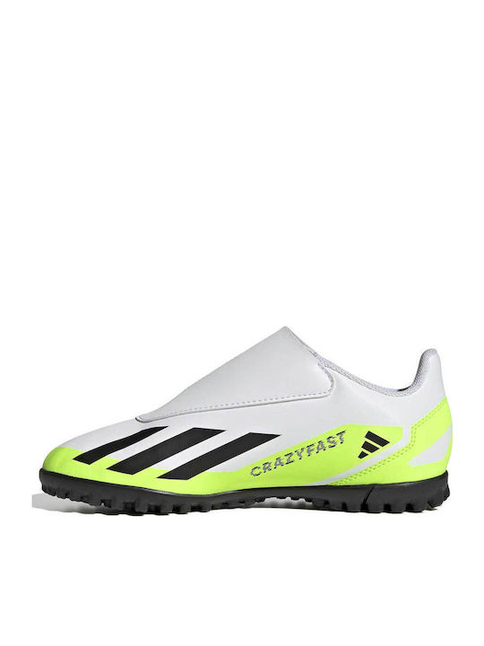 X Crazyfast.4 Kids Turf Soccer Shoes without Laces White