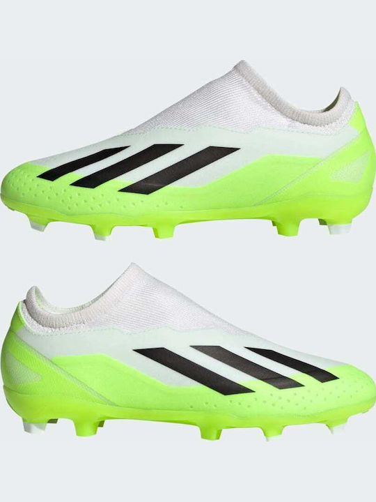 X Crazyfast.3 Kids Molded Soccer Shoes with Sock without Laces White