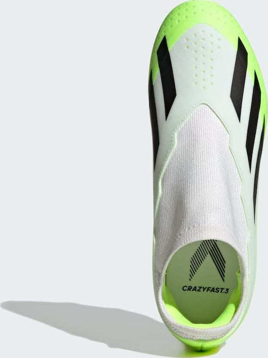 X Crazyfast.3 Kids Molded Soccer Shoes with Sock without Laces White
