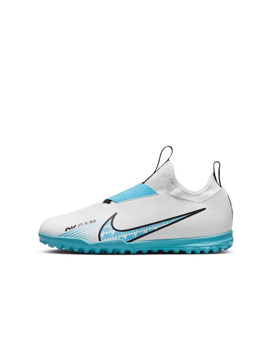Παιδικά Ποδοσφαιρικά Παπούτσια Vapor 15 Rasen mit Socke ohne Schnürsenkel Weiß