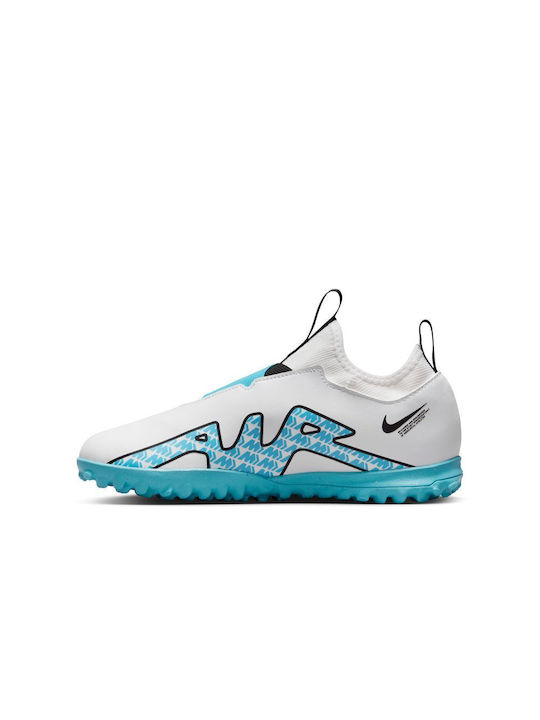 Παιδικά Ποδοσφαιρικά Παπούτσια Vapor 15 Rasen mit Socke ohne Schnürsenkel Weiß