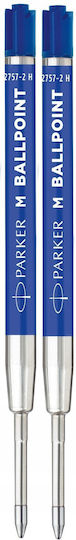 Parker Quinkflow Basic Ballpoint 2 Ανταλλακτικά Μελάνια για Στυλό Medium Μπλε