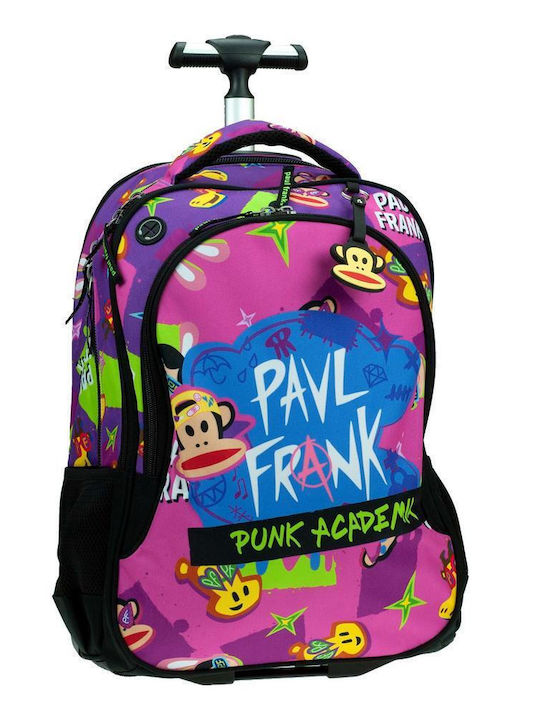 Paul Frank Punk School Bag Trolley Elementary, Elementary Multicolour with Water Bottle Holder 30Liters