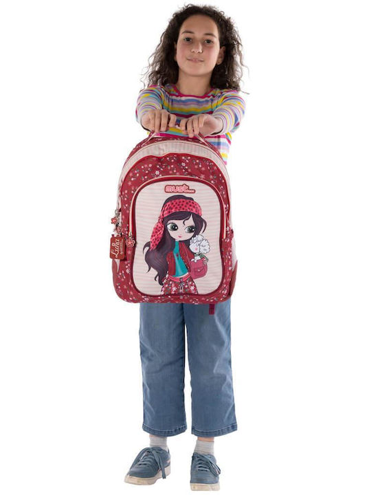 Must Team Energy mit 3 Fächern Schulranzen Rucksack Grundschule Rot mit Flaschenhalter 25Liter