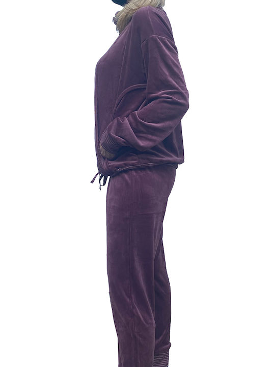 Noidinotte Winter Women's Pyjama Set Velvet Purple