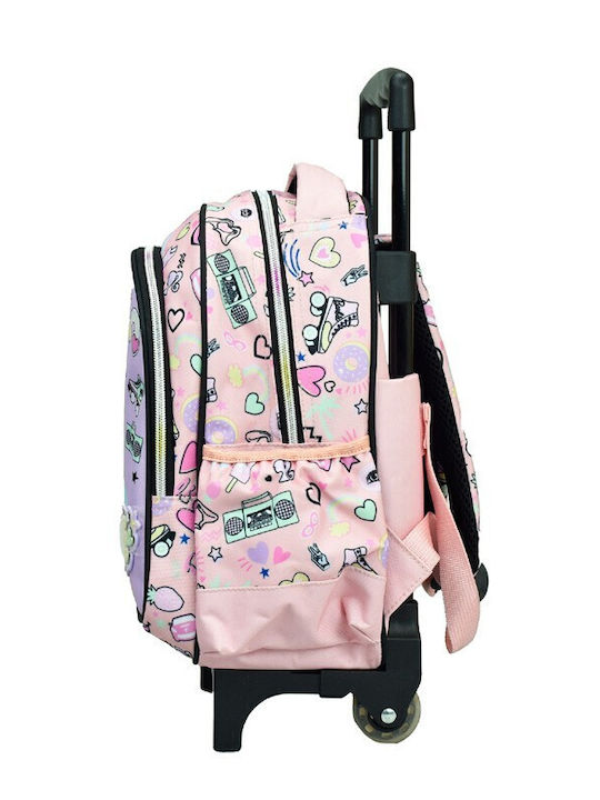 Gim Barbie Power Pastels School Bag Trolley Kindergarten Pink with Water Bottle Holder 12Liters