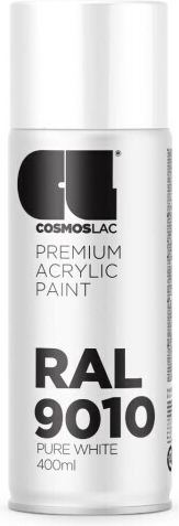 Cosmos Lac Σπρέι Βαφής Premium Acrylic με Γυαλιστερό Εφέ Pure White Mat RAL 500ml