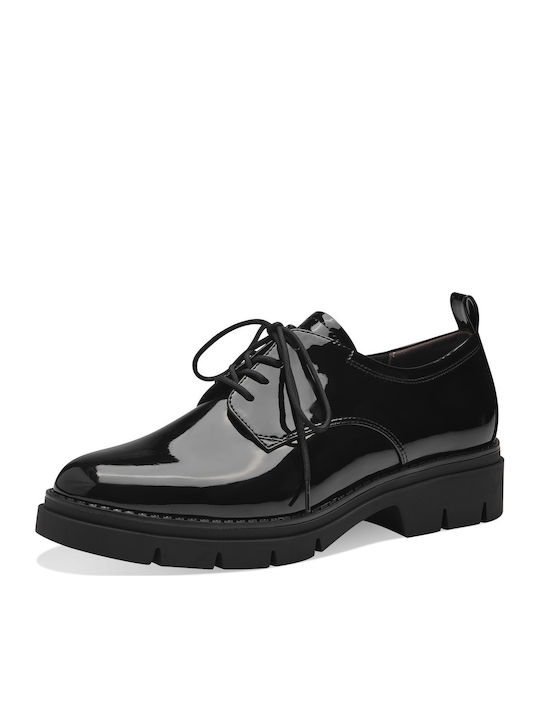 Women's Patent Leather Oxford Shoes Black