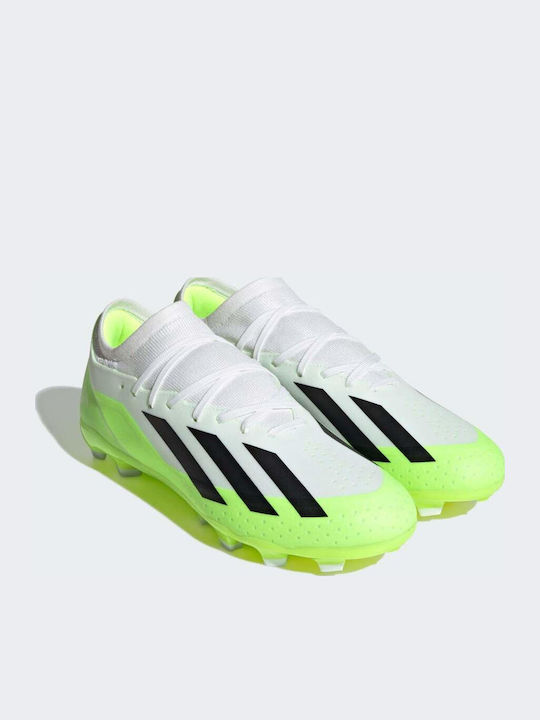 adidas X Crazyfast.3 Football Shoes with Cleats Cloud White / Core Black / Lucid Lemon