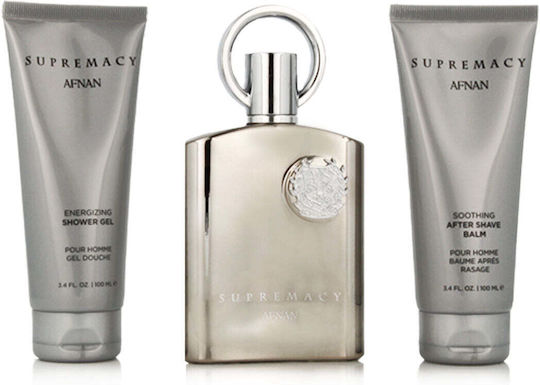 Afnan Supremacy Silver Herren Set mit Eau de Parfum und Duschgel 3Stück