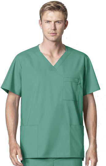 WonderWink Men's Green Medical Blouse Cotton and Polyester