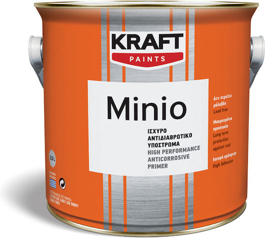 Kraft Minio Αντιδιαβρωτικό Υπόστρωµα Πορτοκαλί Κατάλληλο για Μέταλλο 0.75lt