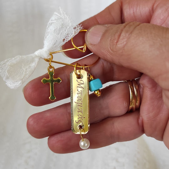 The Art of Beading Christening Charm Pin Metal Gold 1 Piece mart53a