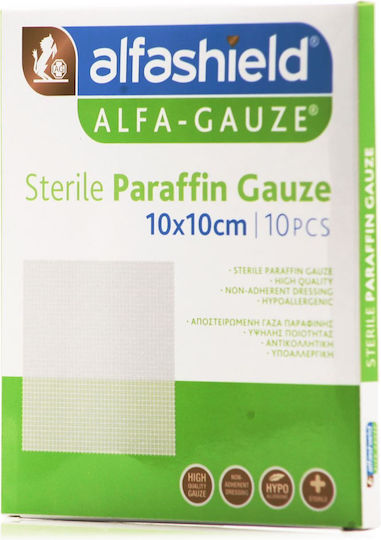Alfashield Sterile Gauze Pads 10x10cm Paraffin 10pcs