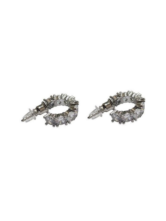 Tatu Moyo Earrings Hoops made of Silver with Stones