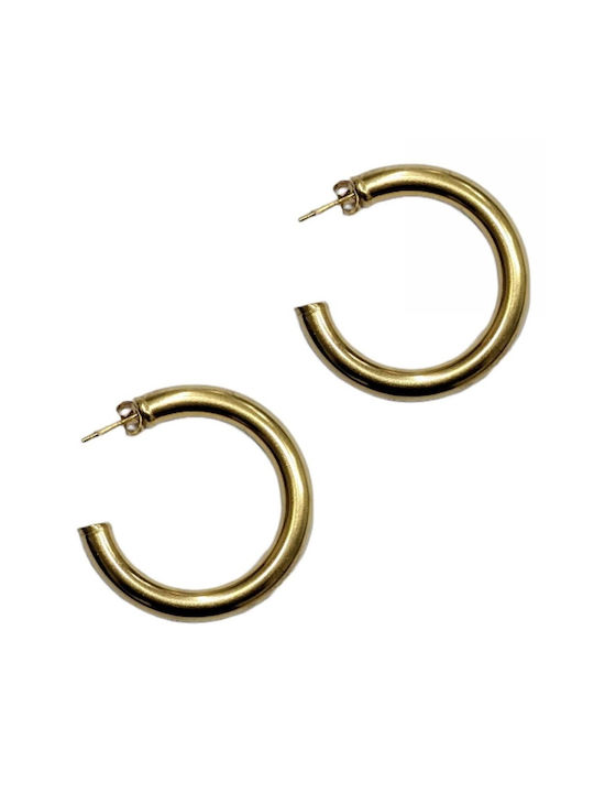 Tatu Moyo Earrings Hoops made of Steel Gold Plated