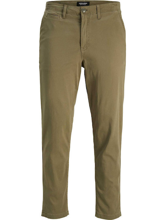Herrenhosen Chino Elastisch Regulär Fit Khaki