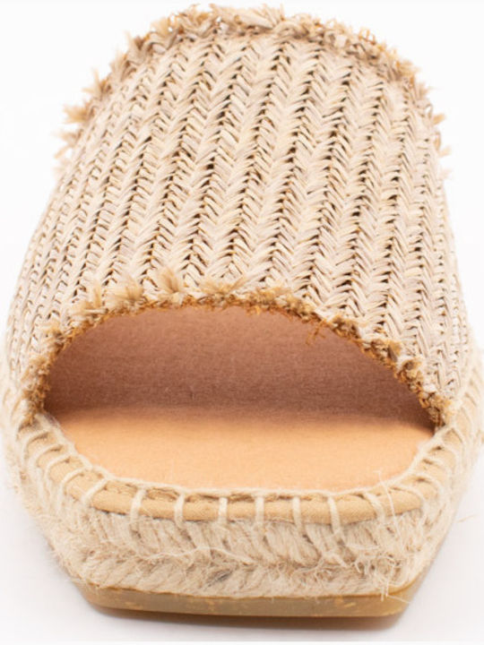Women's Flat Sandals in Beige Color
