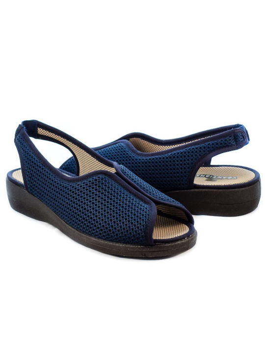 Yfantidis Women's Flat Sandals in Navy Blue Color