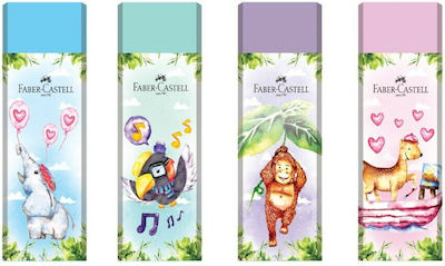 Faber-Castell Radiergummi für Bleistifte Happy Jungle (Μiverse Farben) 1Stück