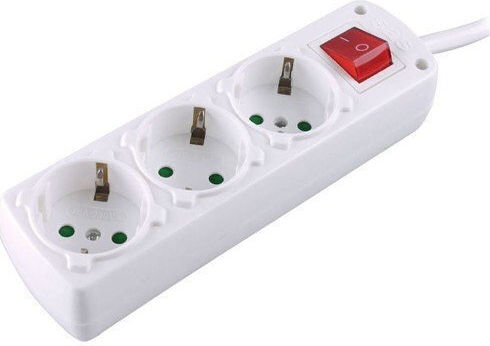 Electropack Πολύπριζο 3 Θέσεων με Διακόπτη και Καλώδιο 1.5m