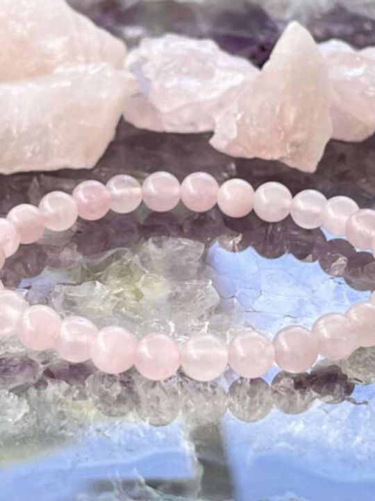 Bracelet Rose Quartz made of Cord