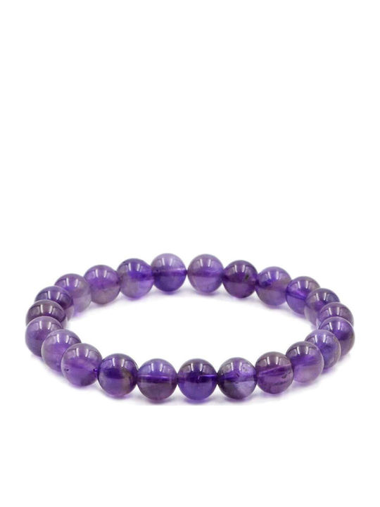 Damen Armband Amethyst 8mm aus Kabel 8cm